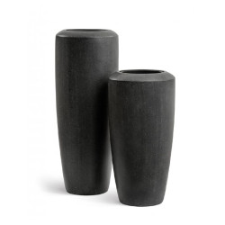 Кашпо TREEZ Effectory Quartz Высокий конус Design Чёрный кварц д-46, в-117 см