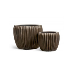 Кашпо TREEZ Effectory Metal Чаша Design Wave Чернёная бронза в-32, д-38 см