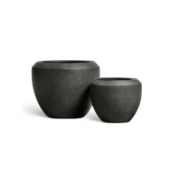 Кашпо TREEZ Effectory Quartz Чаша Design Чёрный кварц в-33 см, д-40 см