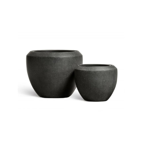 Кашпо TREEZ Effectory Quartz Чаша Design Чёрный кварц в-33 см, д-40 см