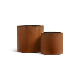Кашпо TREEZ Effectory Corten Steel Циллиндр Бархатистая окись д-53 см, в-50 см