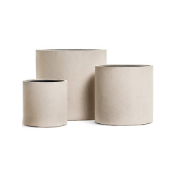 Кашпо TREEZ Effectory Beton Цилиндр Белый песок в-40 см, д-41 см