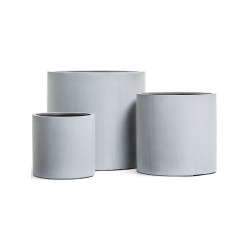 Кашпо TREEZ Effectory Beton Цилиндр Серый ледник в-31 см, д-31 см