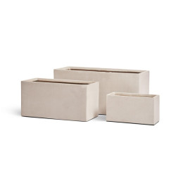 Кашпо TREEZ Effectory Beton Низкий прямоугольник Белый песок д-100, ш-45, в-45 см