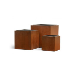 Кашпо TREEZ Effectory Corten Steel Куб 30х30х30 см