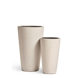 Кашпо Treez Effectory Beton Конус Middle Белый песок д-30, в-52 см
