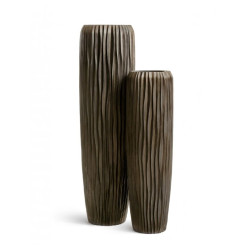 Кашпо TREEZ Effectory Metal Высокий конус Giant Design Wave Чернёная бронза д-42, в-141 см 1/1