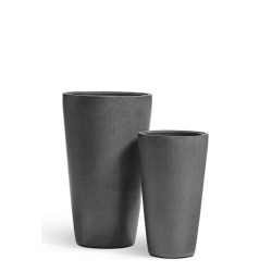 Кашпо Treez Effectory Beton Конус Middle Тёмно-серый бетон д-30, в-52 см