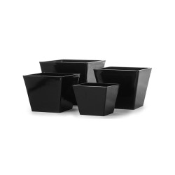 Кашпо TREEZ Japonica Hikari - A-line Square (квадратн.трапеция) черный глянц.лак в-34 см, ш-41см 5/5