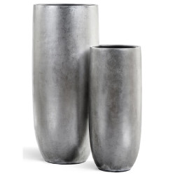 Кашпо TREEZ Effectory Metal Высокий округлый конус Серебро в-95, д-39 см