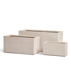 Кашпо TREEZ Effectory Beton Низкий прямоугольник Белый песок д-40, ш-20, в-22 см