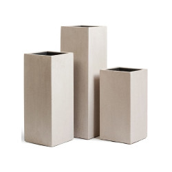 Кашпо TREEZ Effectory Beton Высокий куб Белый песок в-97 см, 31х31 см 1/1