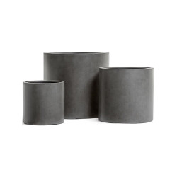 Кашпо TREEZ Effectory Beton Цилиндр Тёмно-серый бетон в-40 см, д-41 см