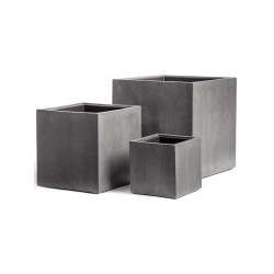 Кашпо TREEZ Effectory Beton Куб Тёмно-серый бетон (без тех. горшка) 60х60х60 см
