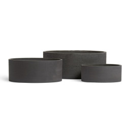 Кашпо TREEZ ERGO Concrete Низкий цилиндр Тёмно-серый бетон д-50 см, в-20 см