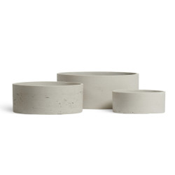 Кашпо TREEZ ERGO Concrete Низкий цилиндр Белый песок д-40 см, в-16 см
