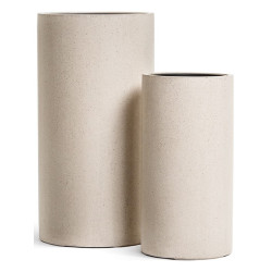 Кашпо TREEZ Effectory Beton Высокий цилиндр Белый песок в-80 см, д-41 см