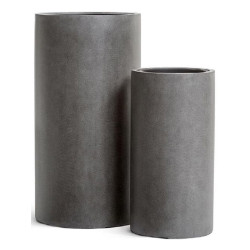 Кашпо TREEZ Effectory Beton Высокий цилиндр Тёмно-серый бетон в-60 см, д-31 см